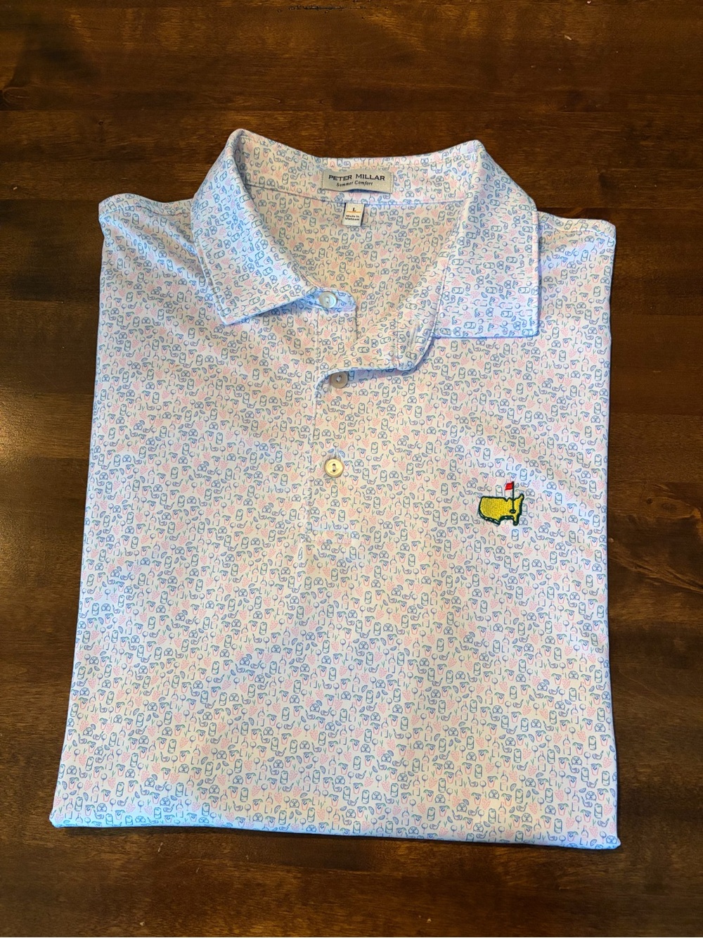 Men’s Peter Millar “Summer Comfort” Master’s Golf Polo Size Large - Picture 2 of 5